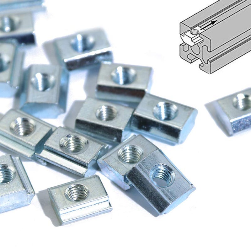 KOOTANS 100pcs 2020 Series Sliding T Nuts Metric M3 Thread Slide in Hammer Head T-Nut for Standard 6mm T-Slot Aluminum Extrusion Profile - Image 1